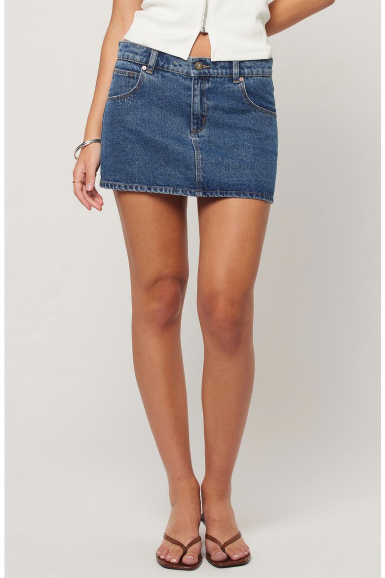 99 Bella Denim Skirt, Main, color, MID BLUE