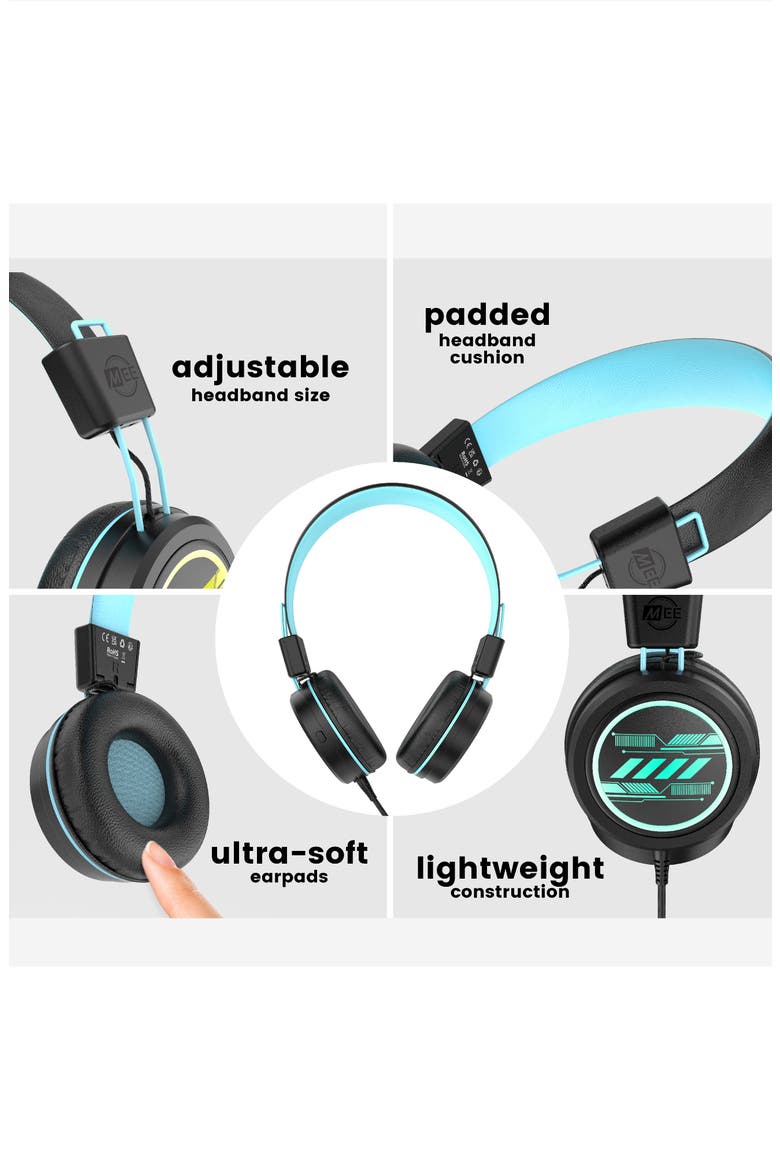 KidJamz KJ55U USB-C Kid's Headphones w/ LED Lights, Alternate, color, Black