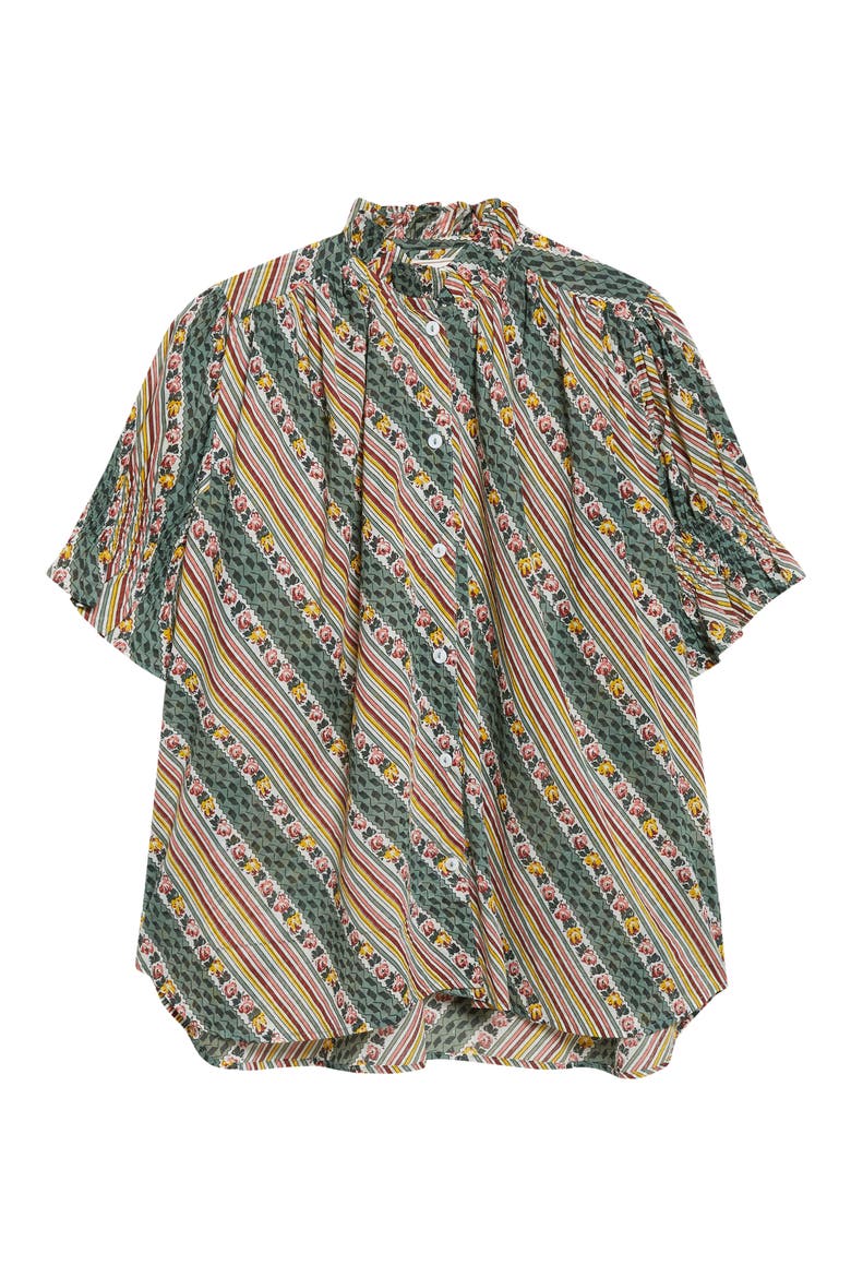 Marnie Floral Ruffle Top, Alternate, color, ROSE STRIPE