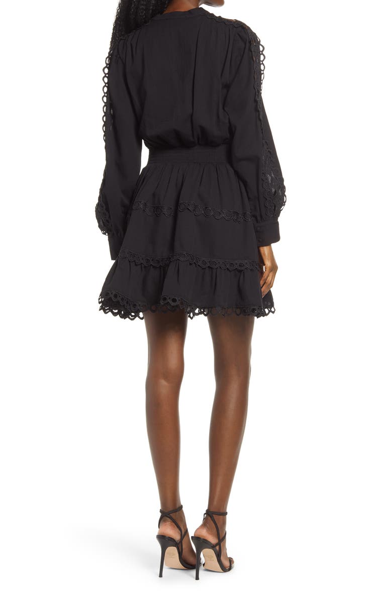 Endless Rose Lace Trim Dress, Alternate, color, Black