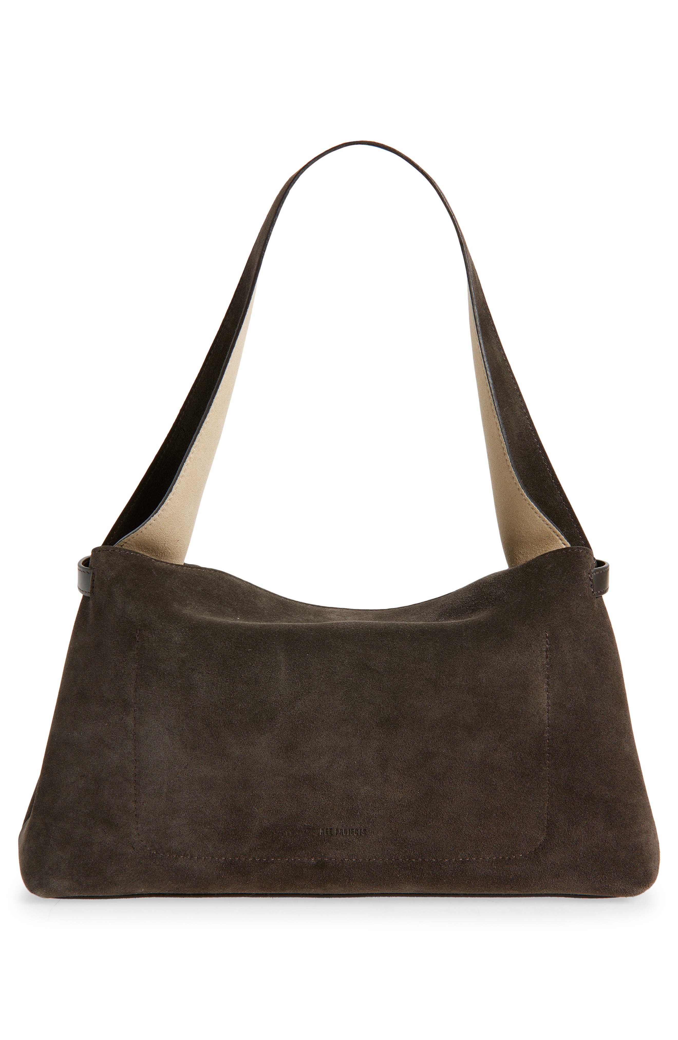 Ree Projects Florencia Soft Pebble Grain Leather Shoulder Bag, Alternate, color, Ebony