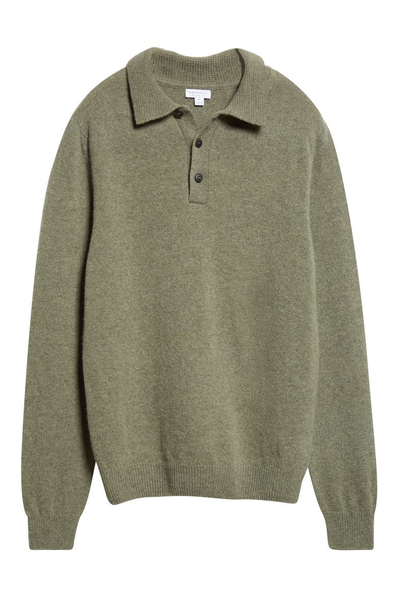 Lambswool Polo Sweater, Alternate, color, SEA MOSS