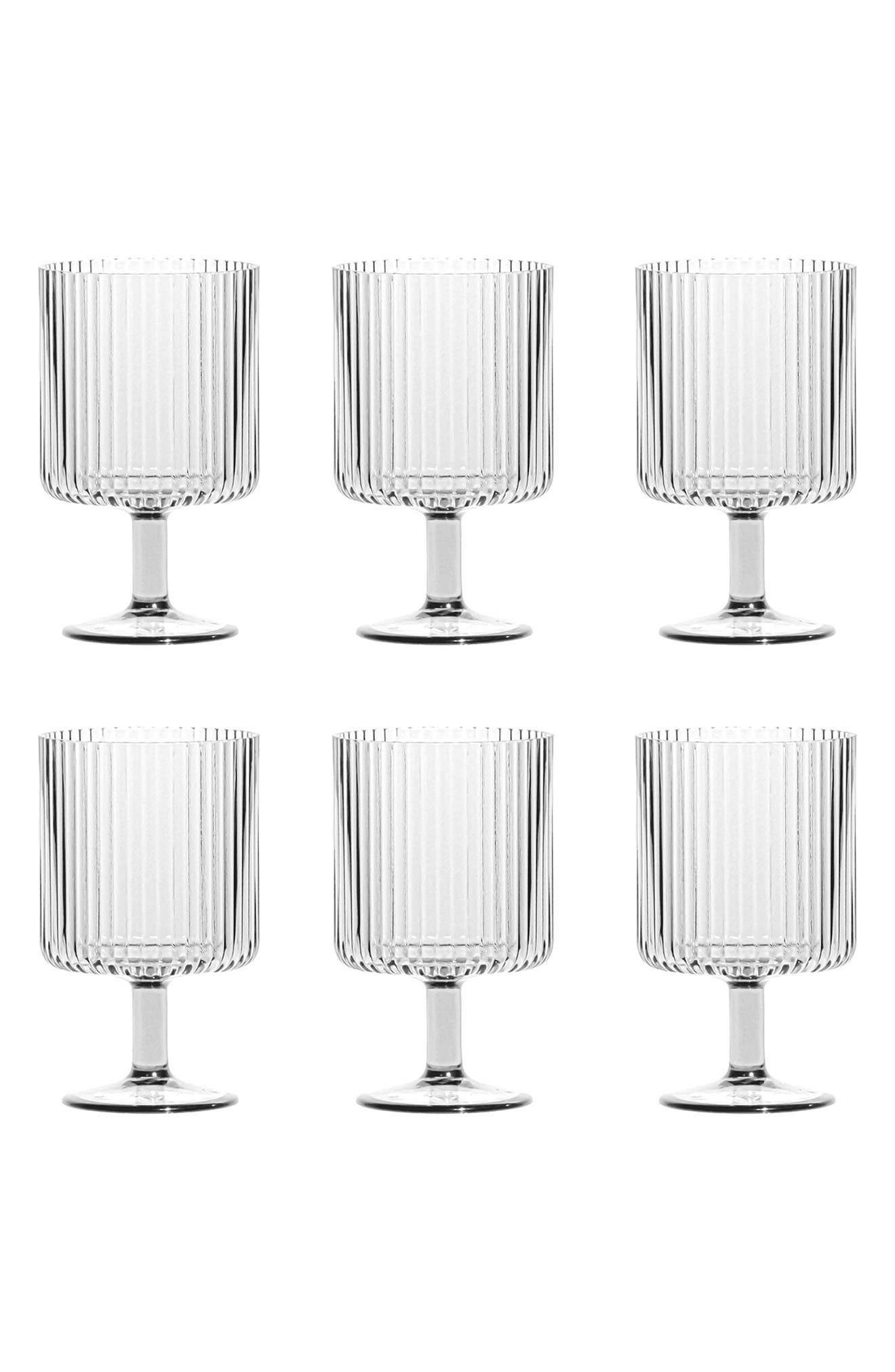 TarHong Set of 6 Shatterproof Mesa Stacking Goblets