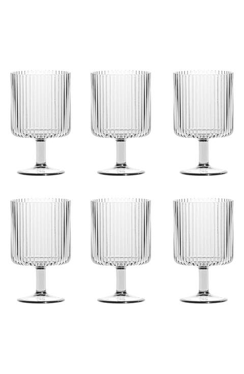 Set of 6 Shatterproof Mesa Stacking Goblets