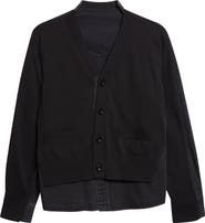 Sacai Cardigan Front Denim Shirt