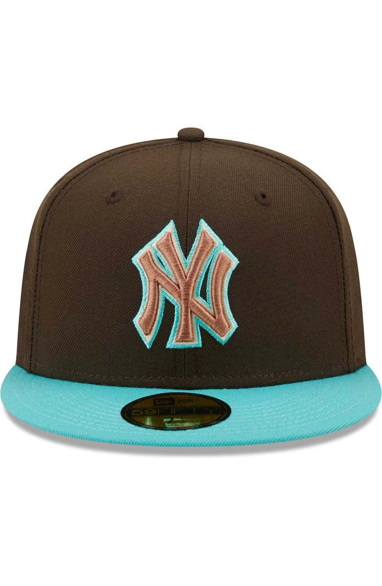 New Era Men's New Era Brown/Mint New York Yankees Walnut Mint 59FIFTY Fitted Hat, Alternate, color, Brown