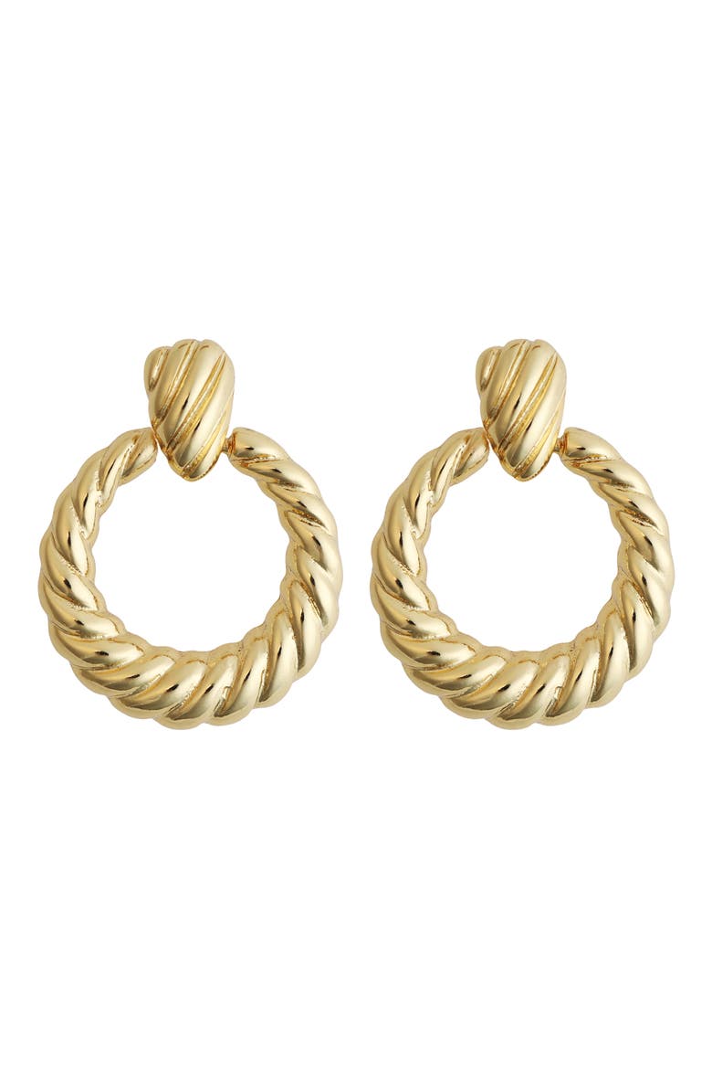 Twist Door Knocker Earrings, Main, color, GOLD