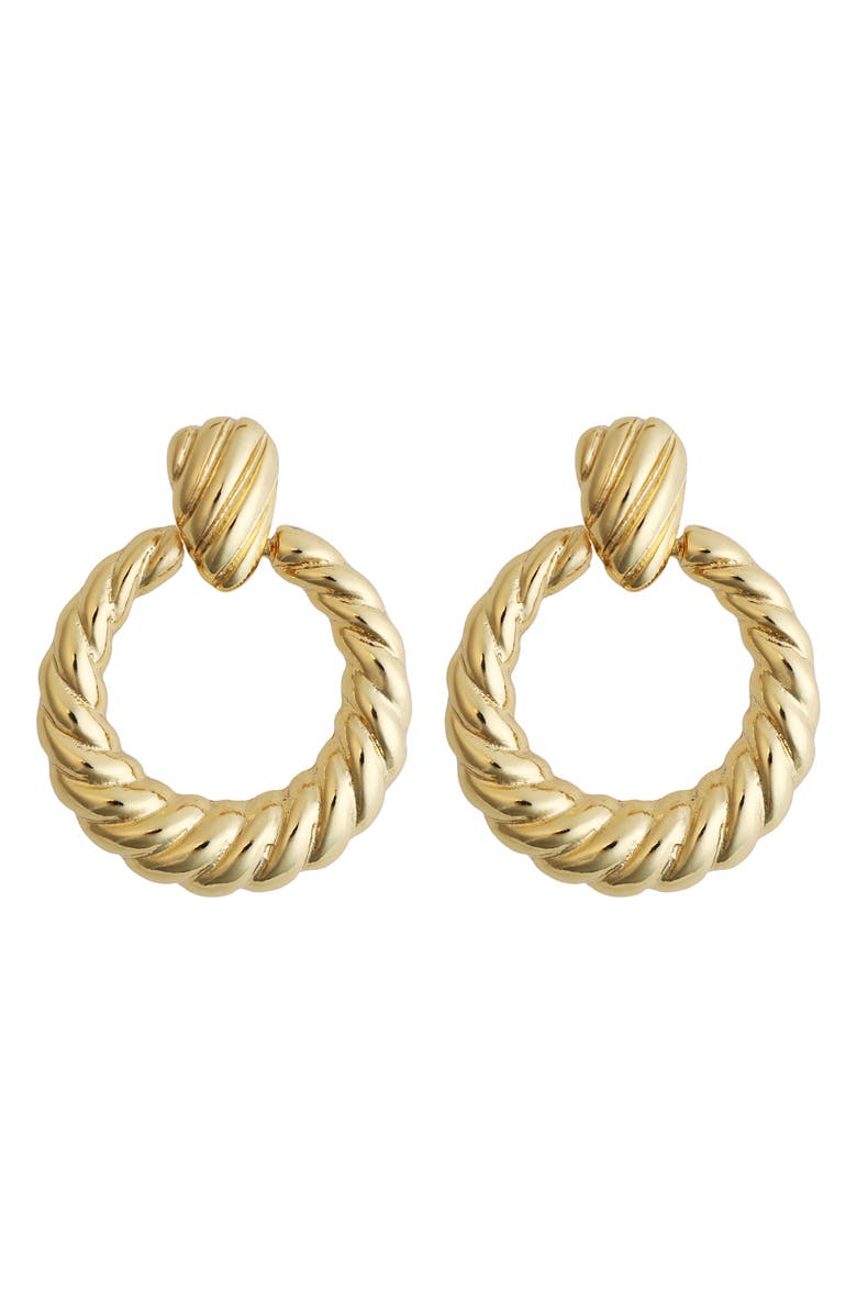 Panacea Twist Door Knocker Earrings, Main, color, Gold