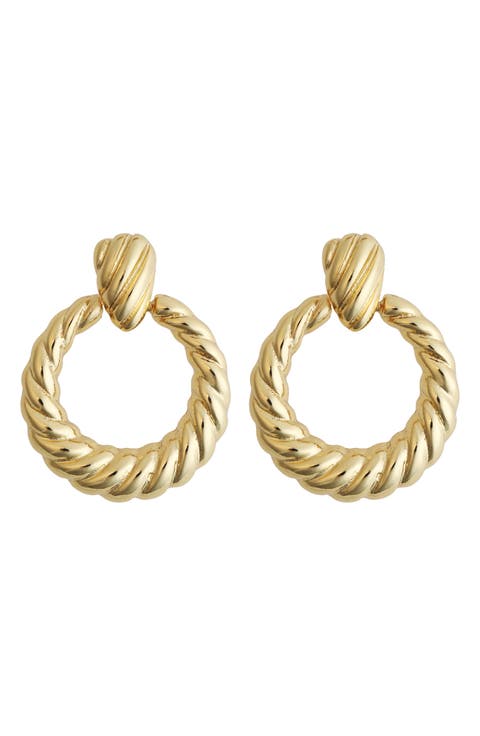 Twist Door Knocker Earrings