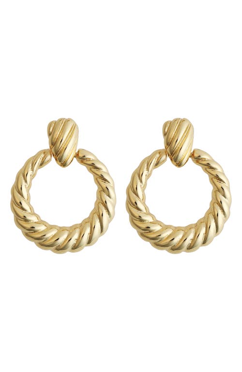 Panacea Twist Door Knocker Earrings In Gold