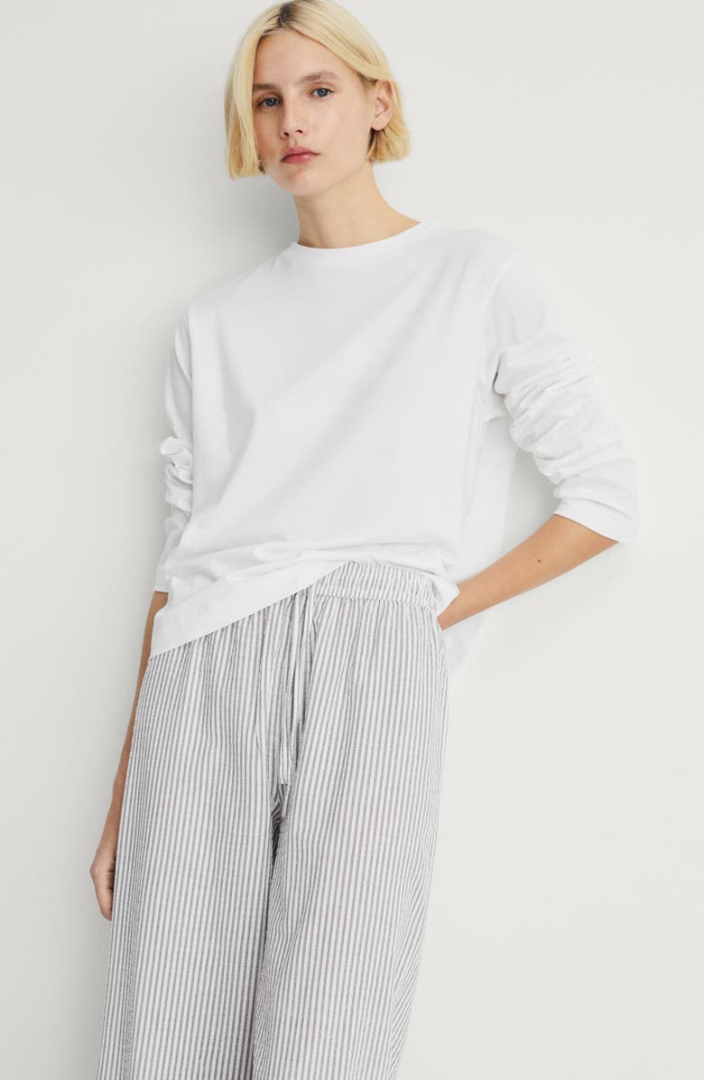 MANGO Two-Piece Stripe Cotton Pajamas, Alternate, color, 