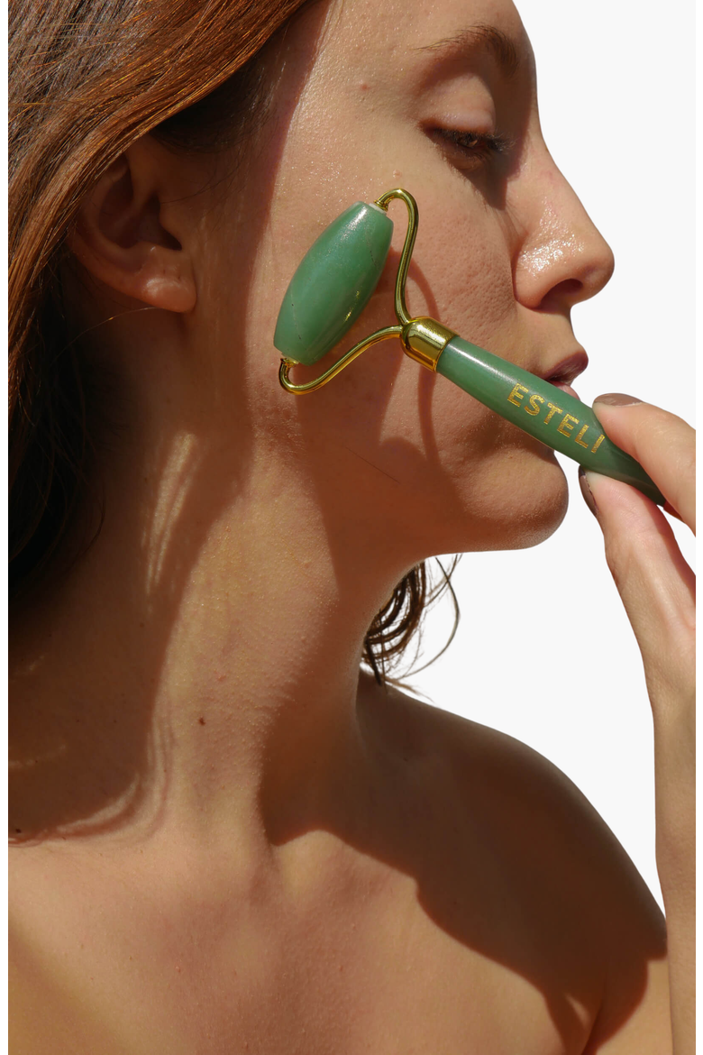Aventurine Facial Roller, Alternate, color, Dark Green