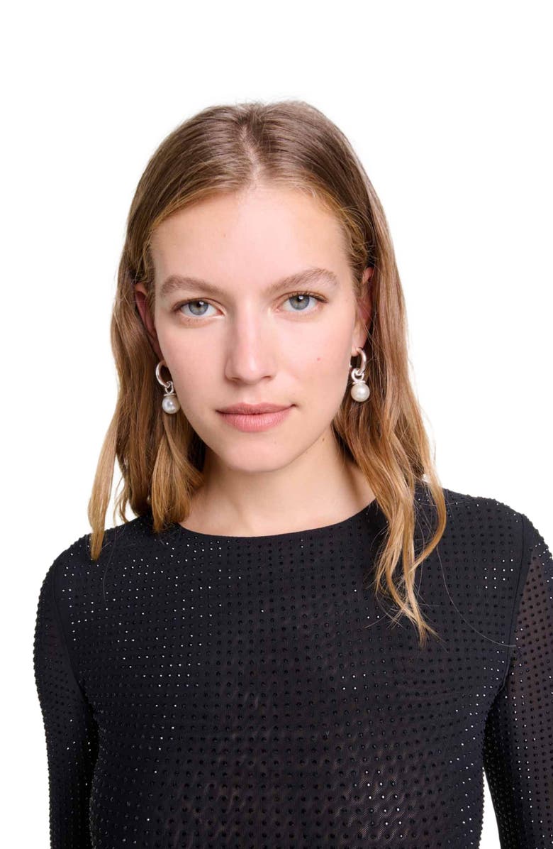 maje Rhinestone mini dress, Alternate, color, 