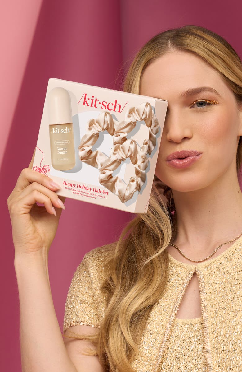 Kitsch Holiday Bliss Hair Accessory Set, Alternate, color, Warm Sugar