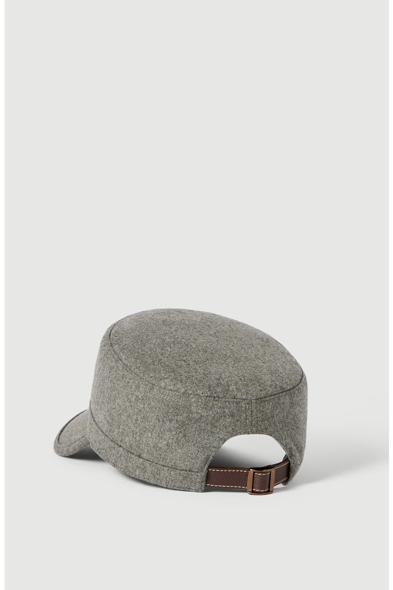 Virgin wool flannel field cap, Alternate, color, Military