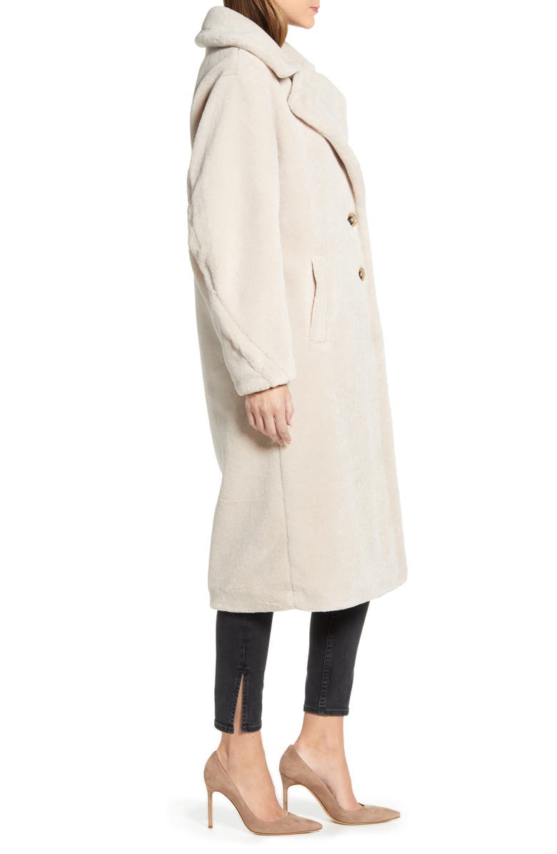 Something Navy Faux Shearling Teddy Coat, Alternate, color, 