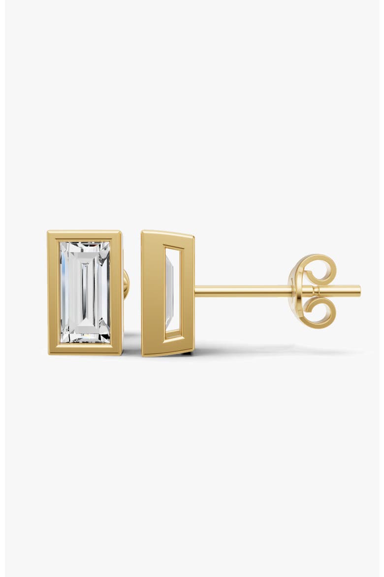 Studs Earrings 14K Gold 0.5 ct Sereia Baguette Bezel, Alternate, color, Yellow Gold