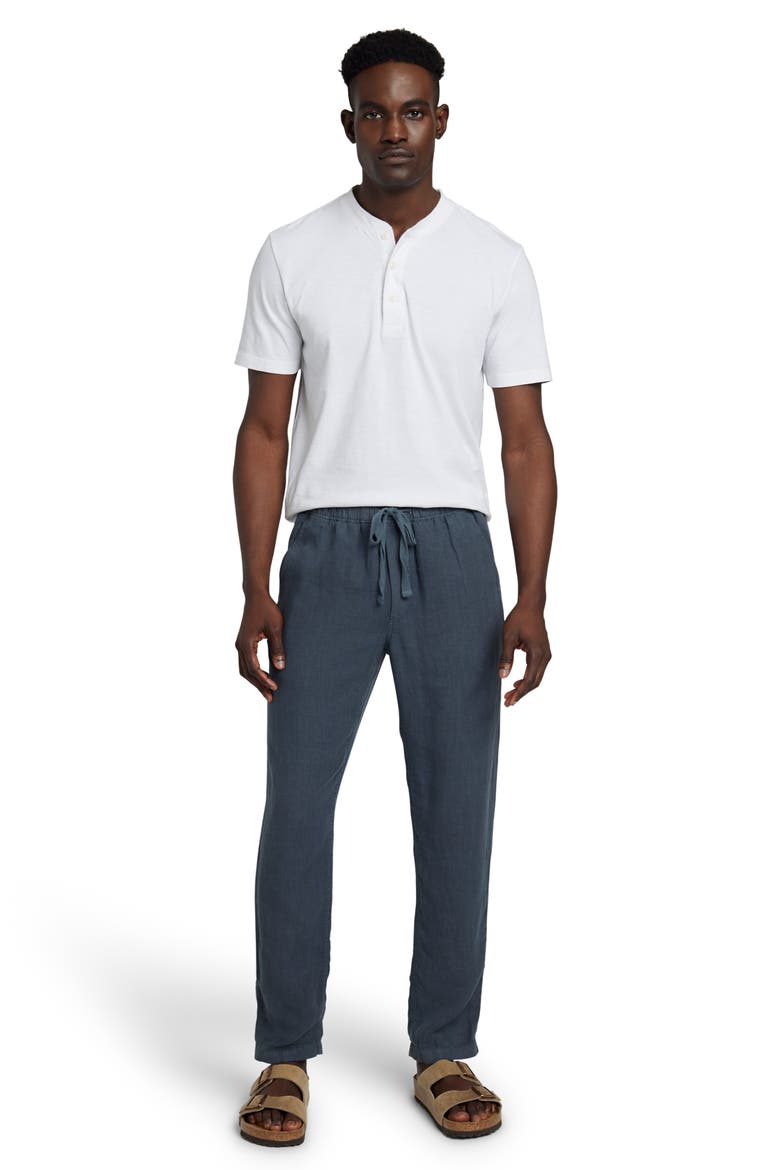 Linen Drawstring Pants, Alternate, color, LOOK OUT NAVY