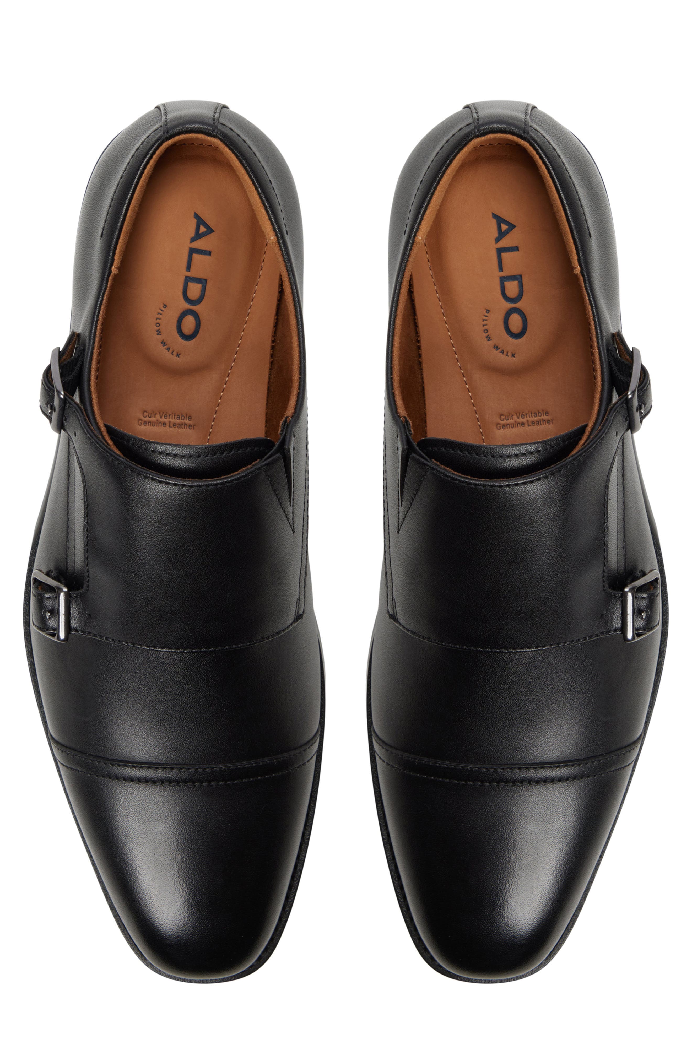 ALDO Argyle Monk Strap Shoe, Alternate, color, Black