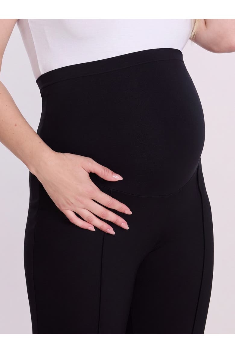 Secret Fit Over the Belly Full Length Ponte Pant, Alternate, color, Black