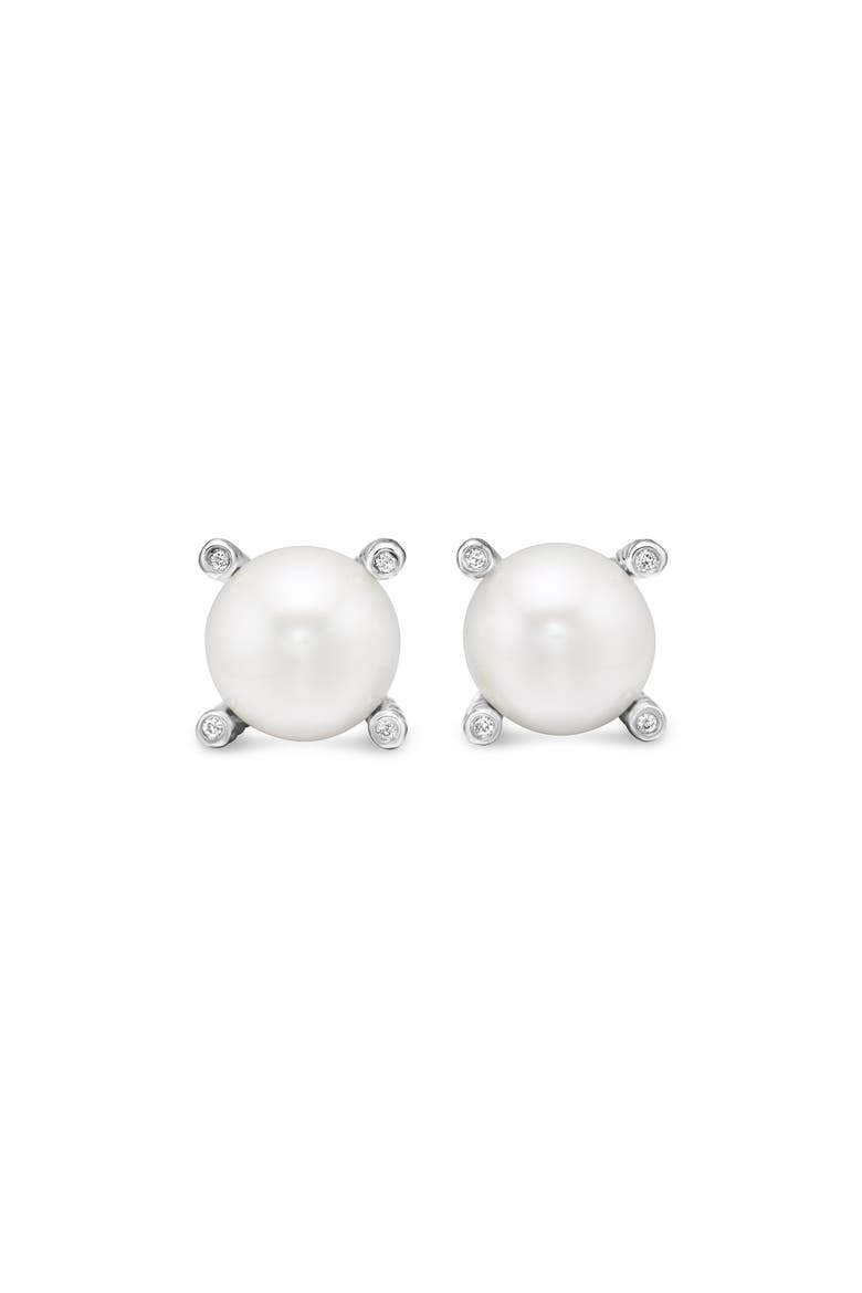 Pearl Stud Earrings, Main, color, SILVER PEARL