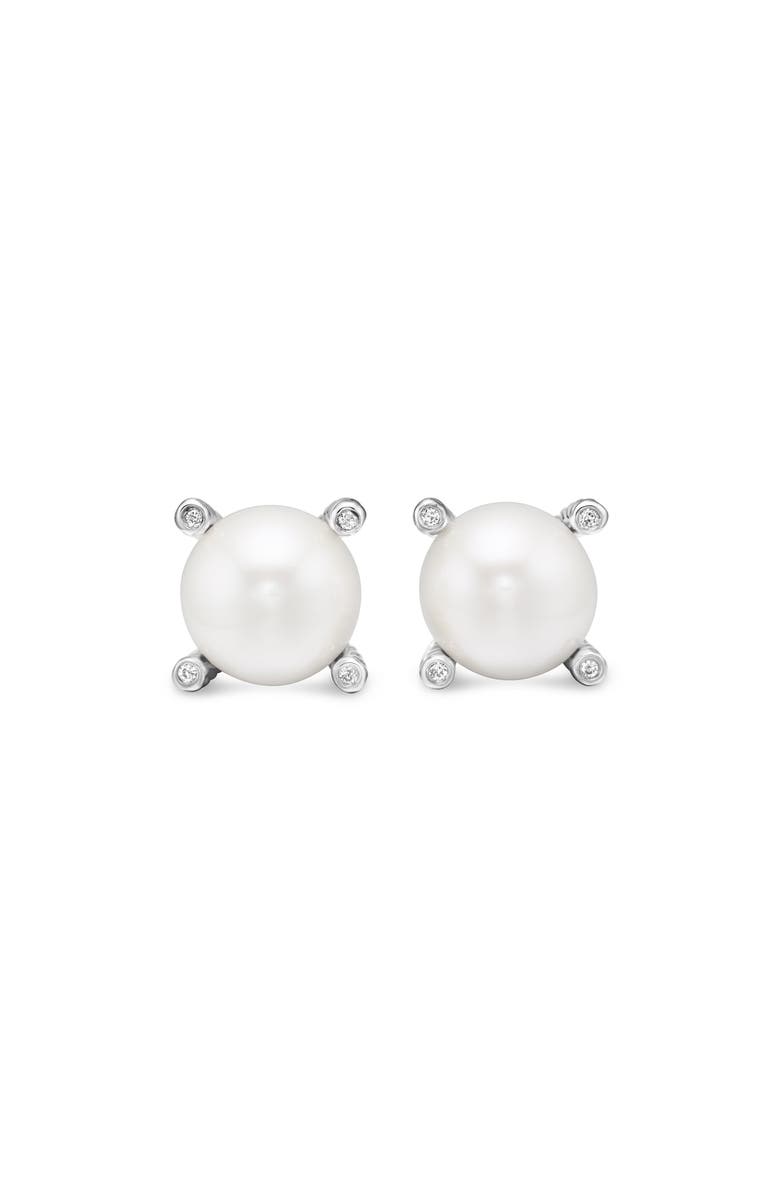 David Yurman Pearl Stud Earrings, Main, color, Silver Pearl