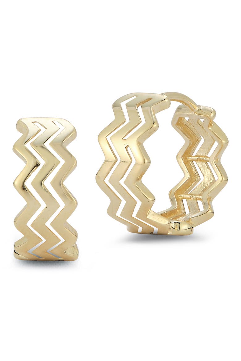 Zigzag Hoop Earrings, Main, color, GOLD