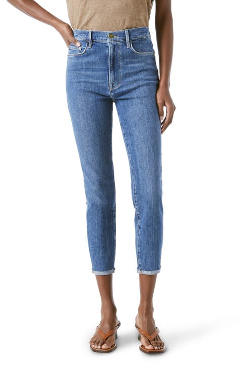 Ali High Waist Cuffed Cigarette Jeans