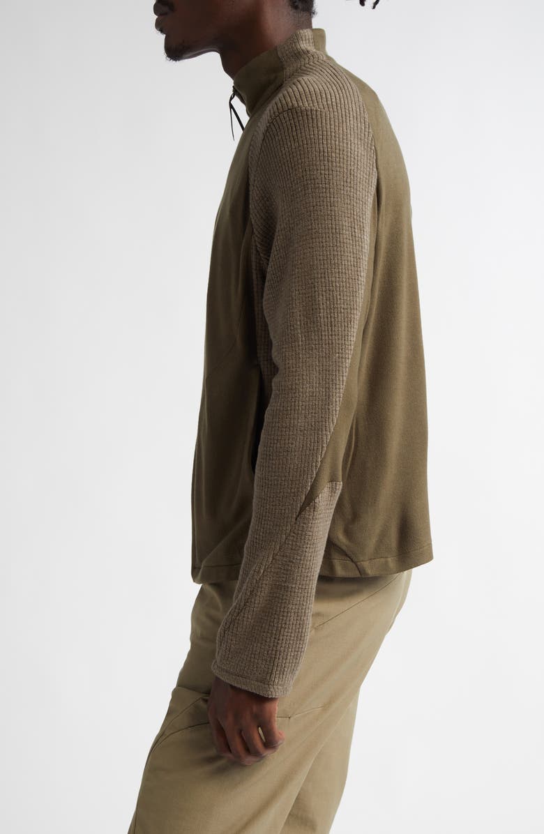 POST ARCHIVE FACTION 7.0 Fleece Zip Cardigan Right, Alternate, color, Olive Green