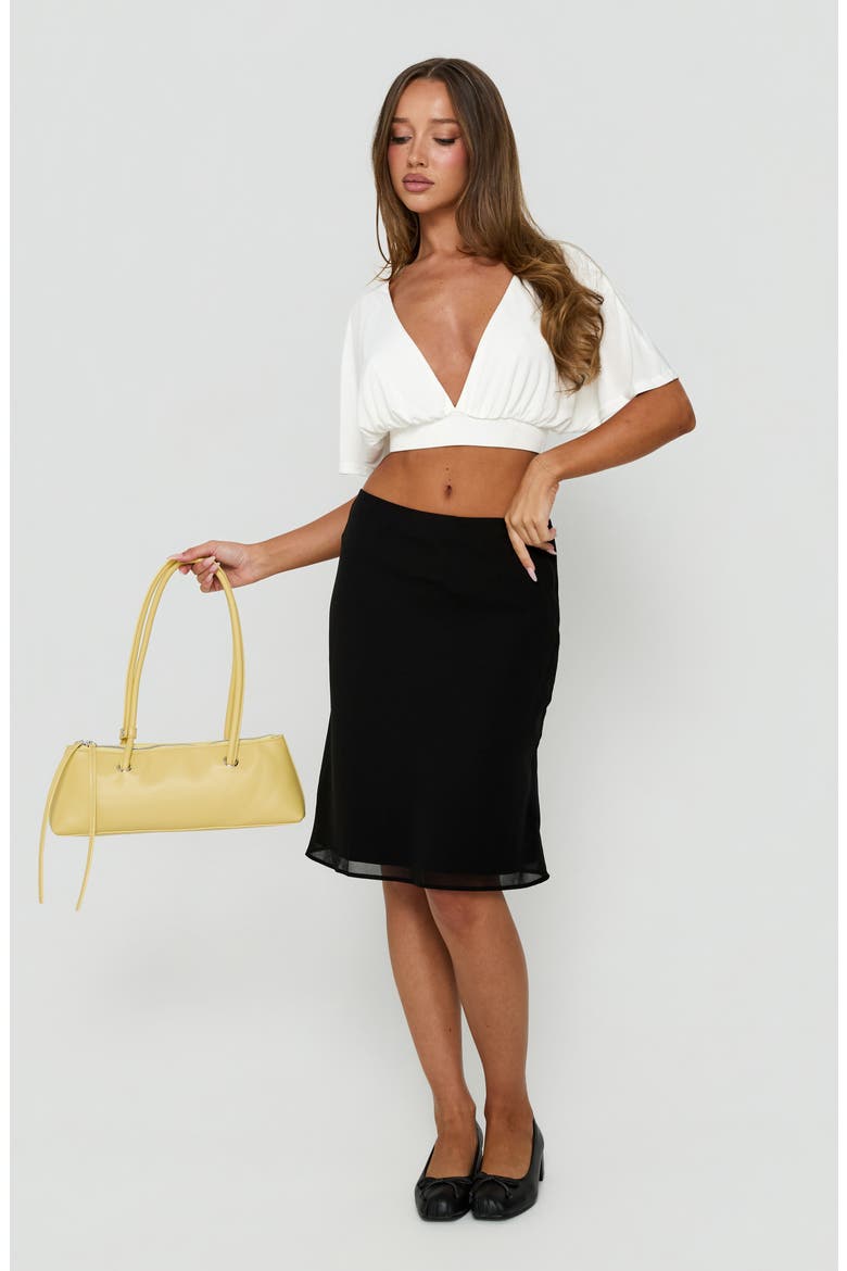 Anatola Low Rise Midi Skirt, Alternate, color, BLACK