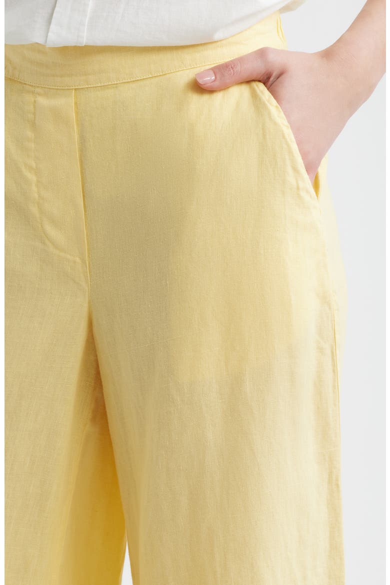 Maisie Wide Leg Linen Pants, Alternate, color, SUNSHINE