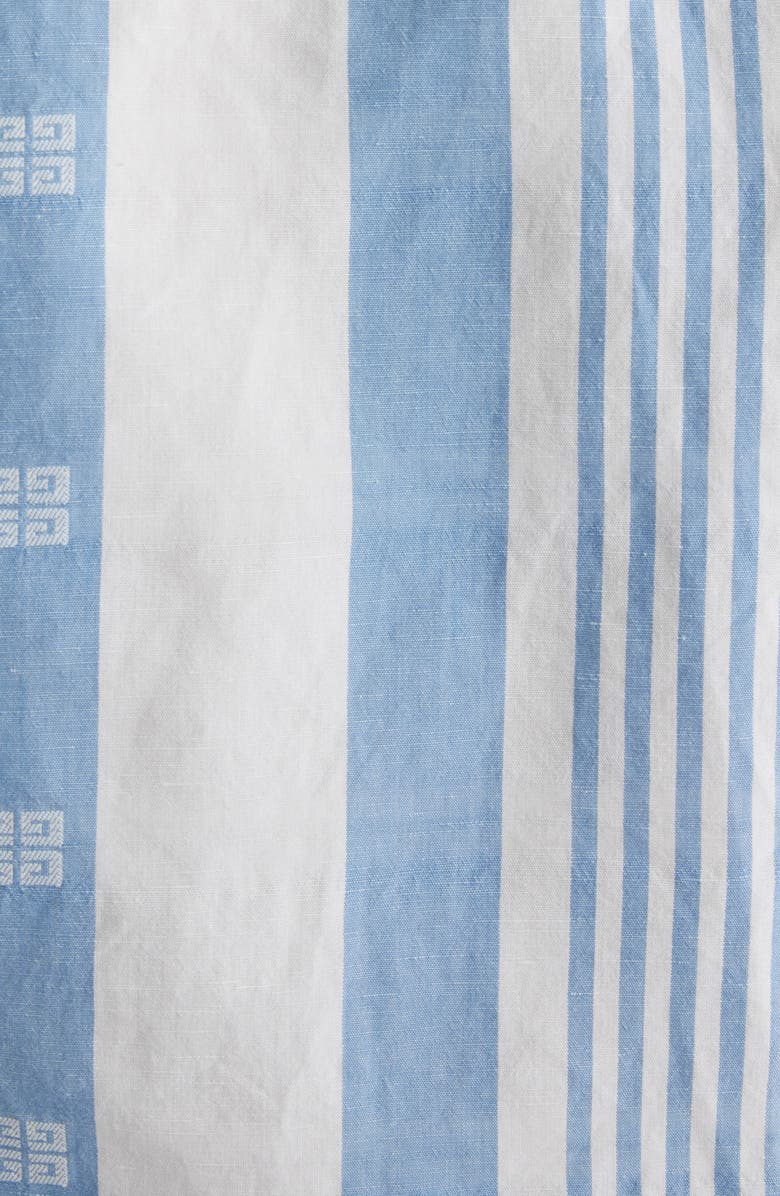 Givenchy 4G Mixed Stripe Front Tie Cotton & Linen Tunic, Alternate, color, 