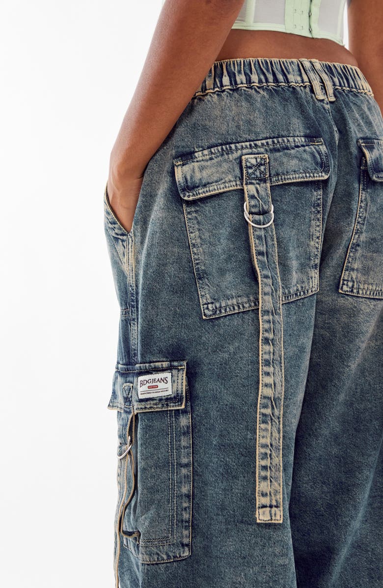 BDG Urban Outfitters Strappy Denim Cargo Jeans, Alternate, color, 