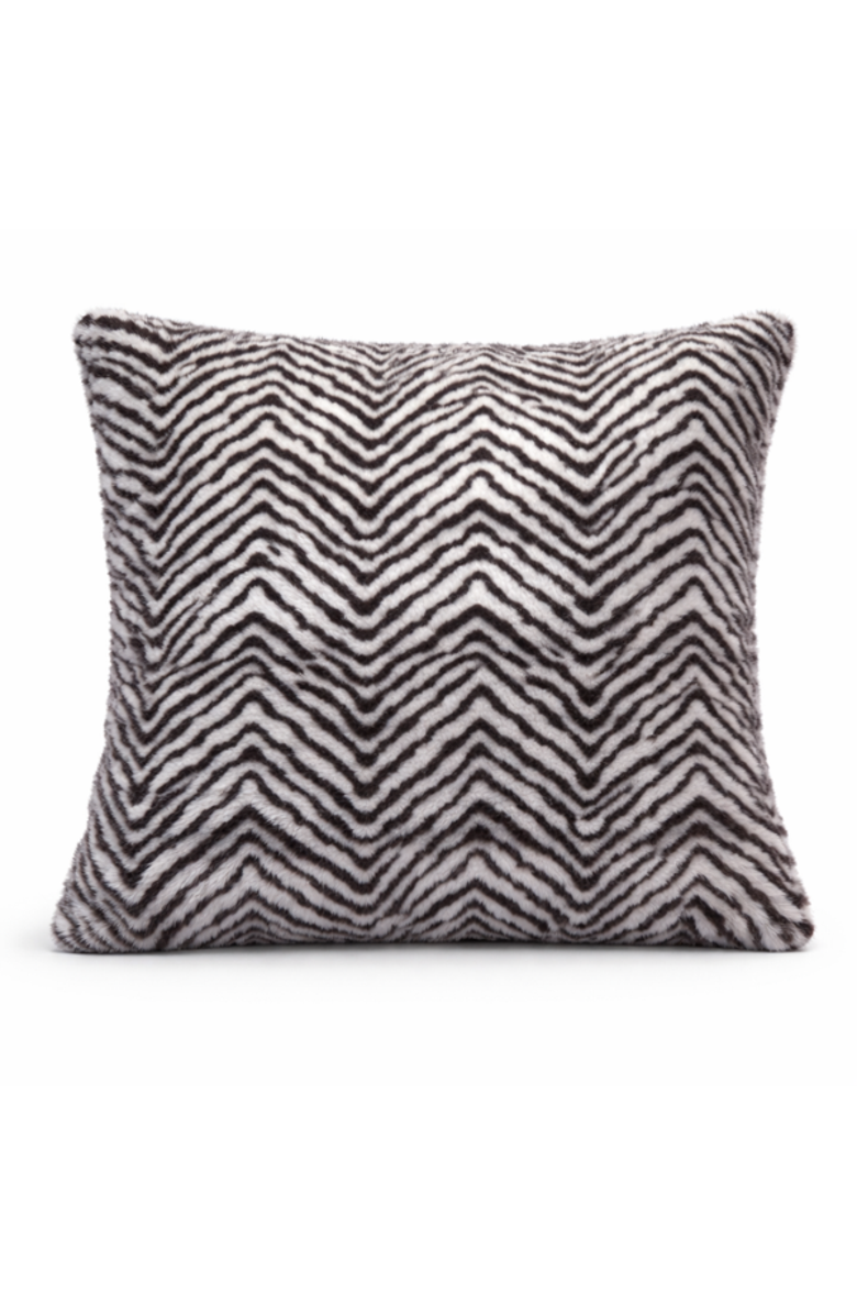 Sea To Me Blankets Pacific Faux Fur Pillow, Main, color, Zebra
