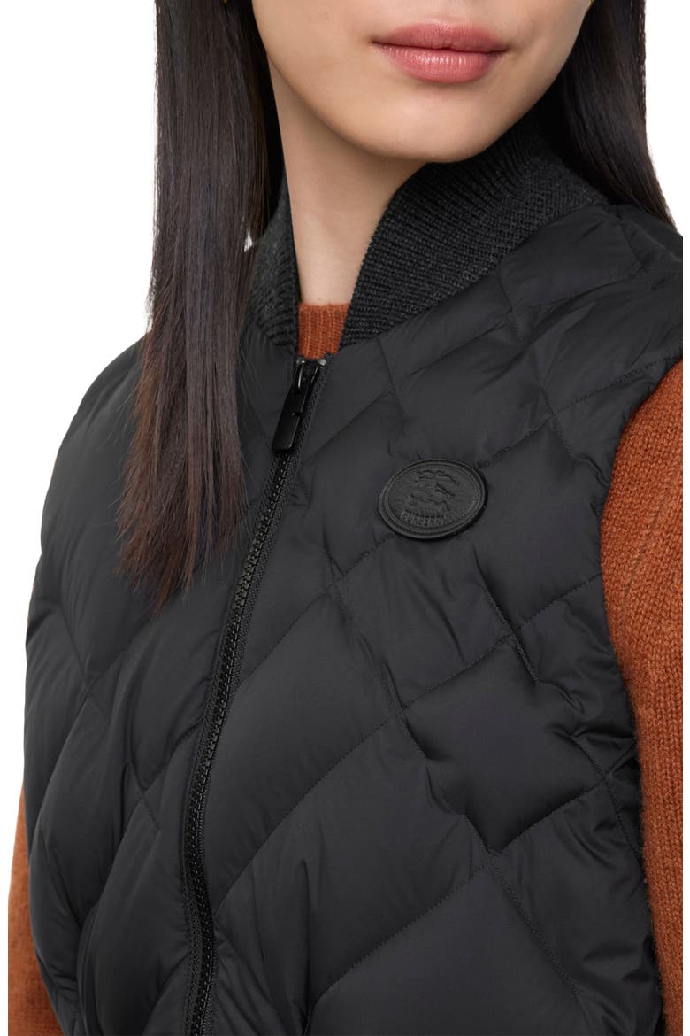 Devonside Check Stitch Quilted Down Vest, Alternate, color, BLACK