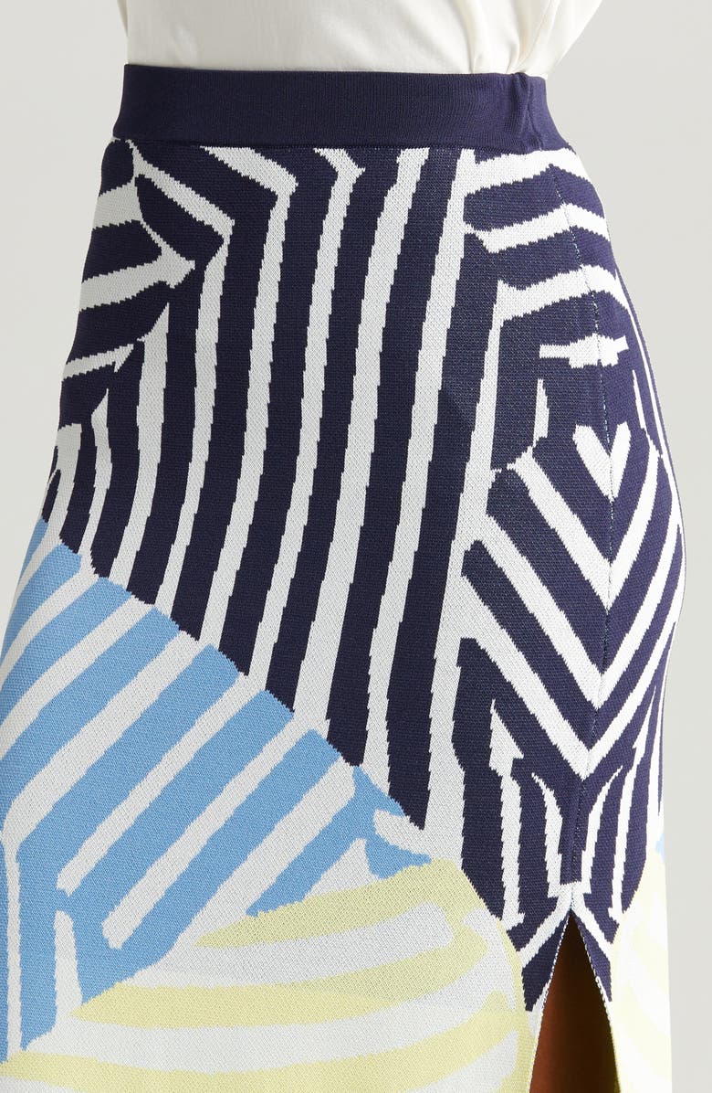 STAUD Giovanni Colorblock Stripe Maxi Sweater Skirt, Alternate, color,