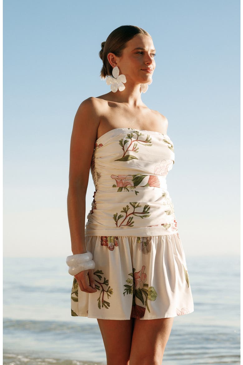 Tiff Strapless Minidress, Alternate, color, NATIVE FLORA