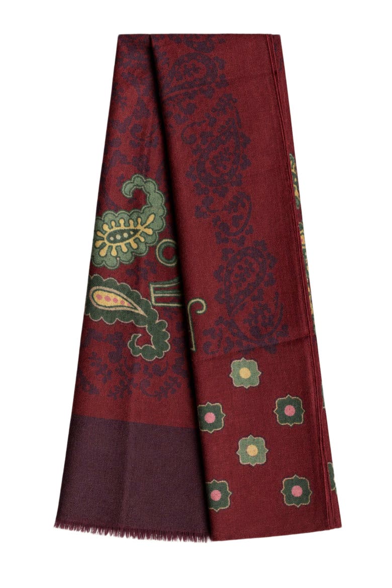 Hackman Wool & Silk Scarf, Main, color, Burgundy