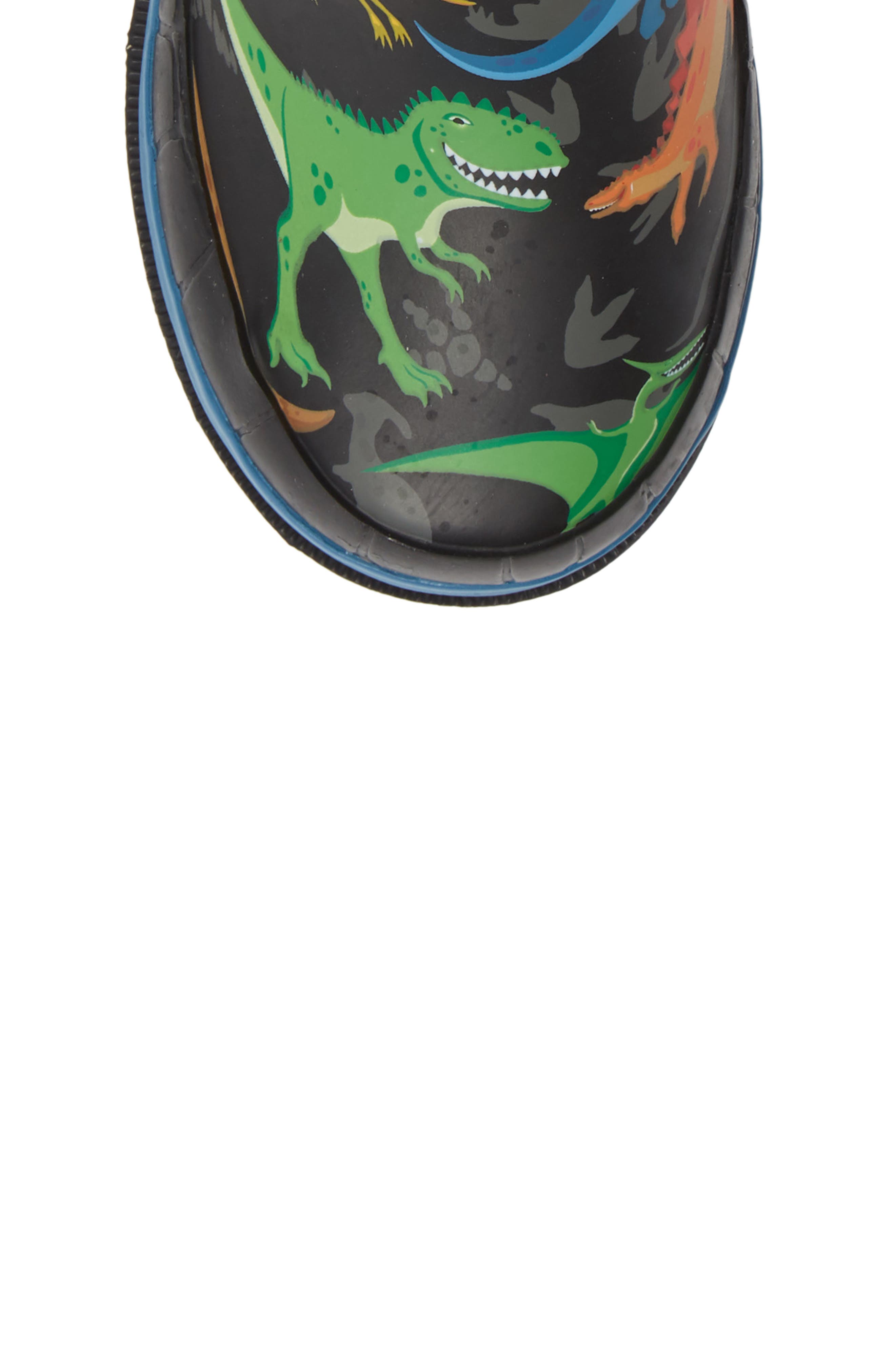 Western Chief Dino World Waterproof Rain Boots, Alternate, color, Black