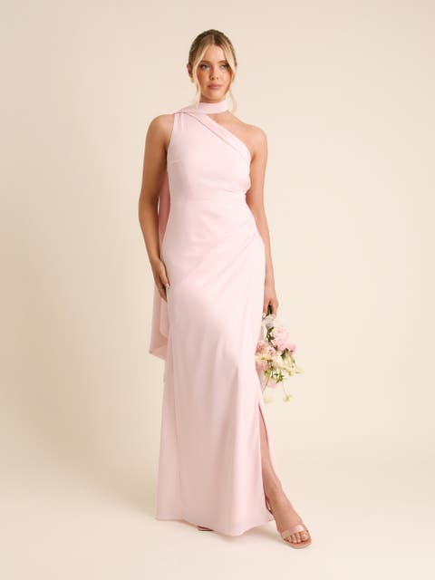 One Shoulder Chiffon Bridesmaid Dress