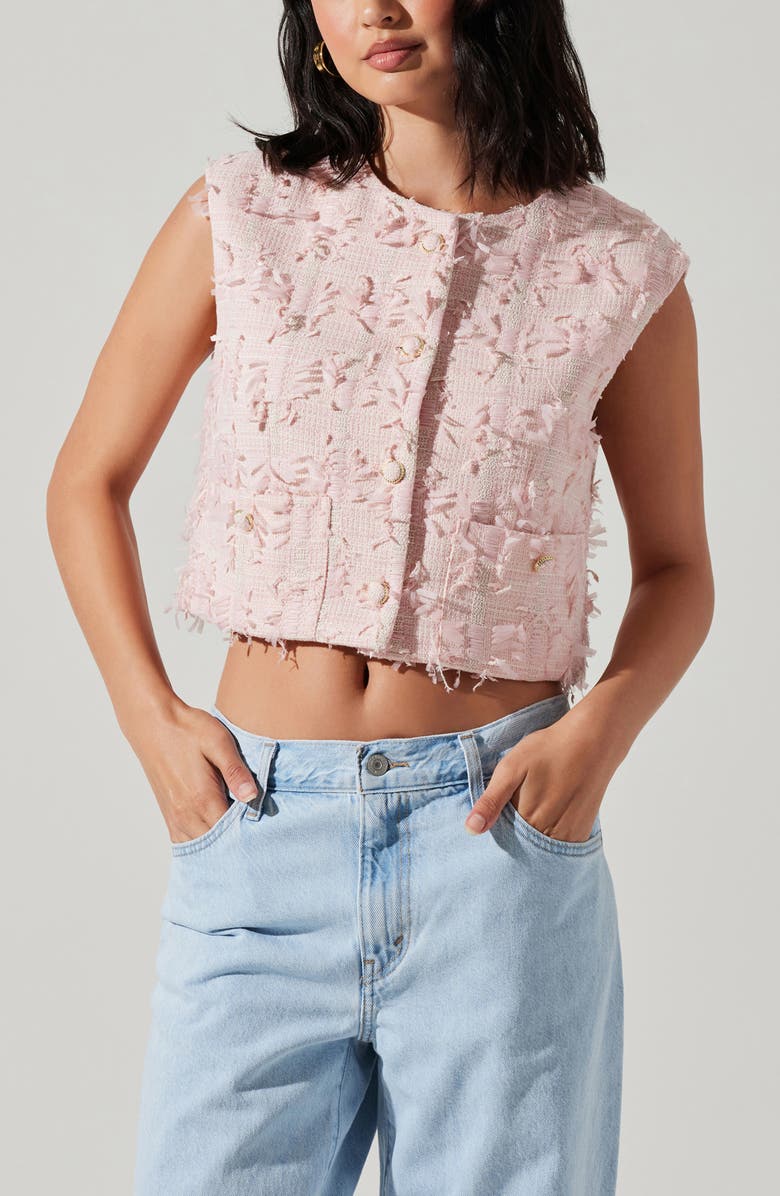 ASTR the Label Francie Vest, Alternate, color, Pink Jacquard Tweed