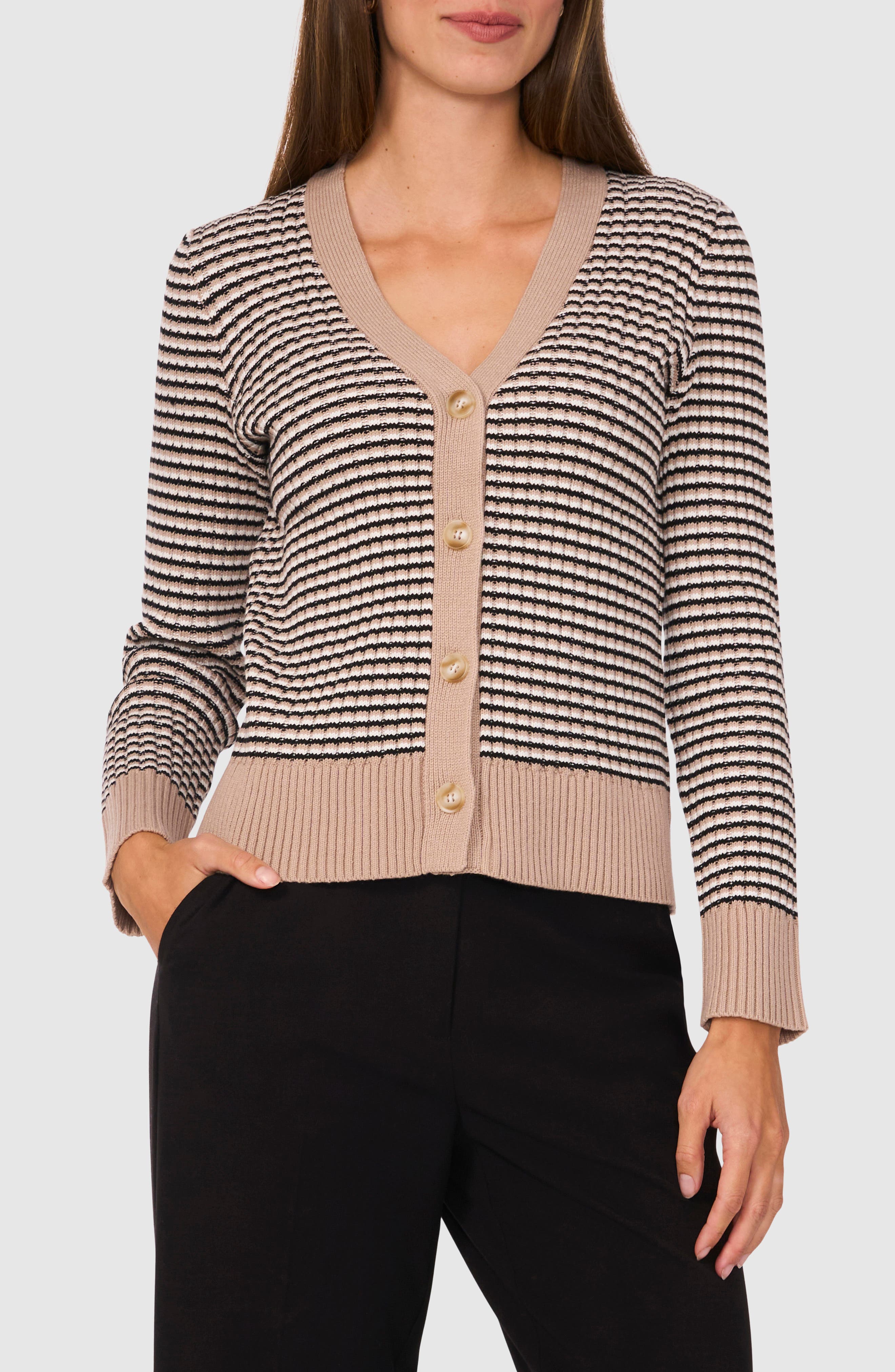 Stripe V-Neck Cardigan - image 3