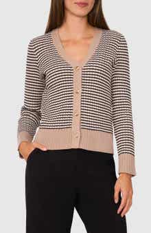 Stripe V-Neck Cardigan