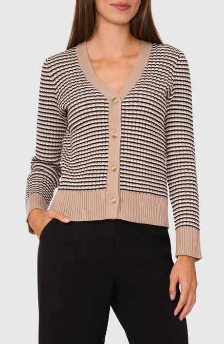 Stripe V-Neck Cardigan