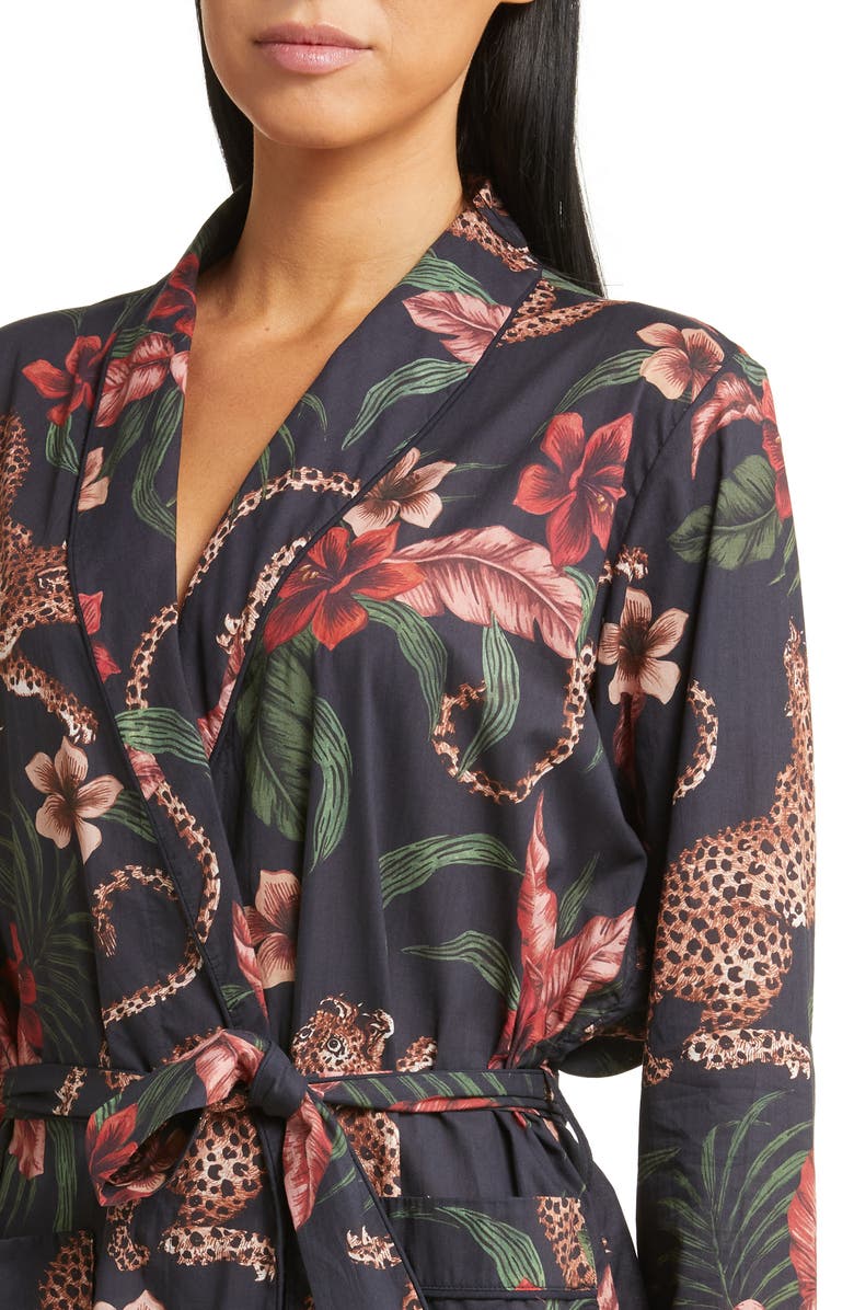 Desmond & Dempsey Floral Cotton Robe, Alternate, color, 