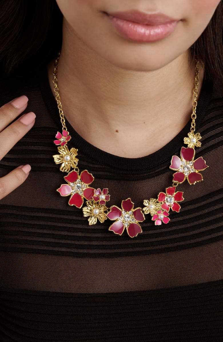 Ted Baker Petitta Flower Statement Necklace, Alternate, color, Gold Tone