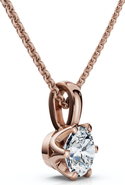 Bliss Diamond 1/4Ct Round Solitaire Brilliant Cut Lab Grown Diamond Pendant 18" Necklace