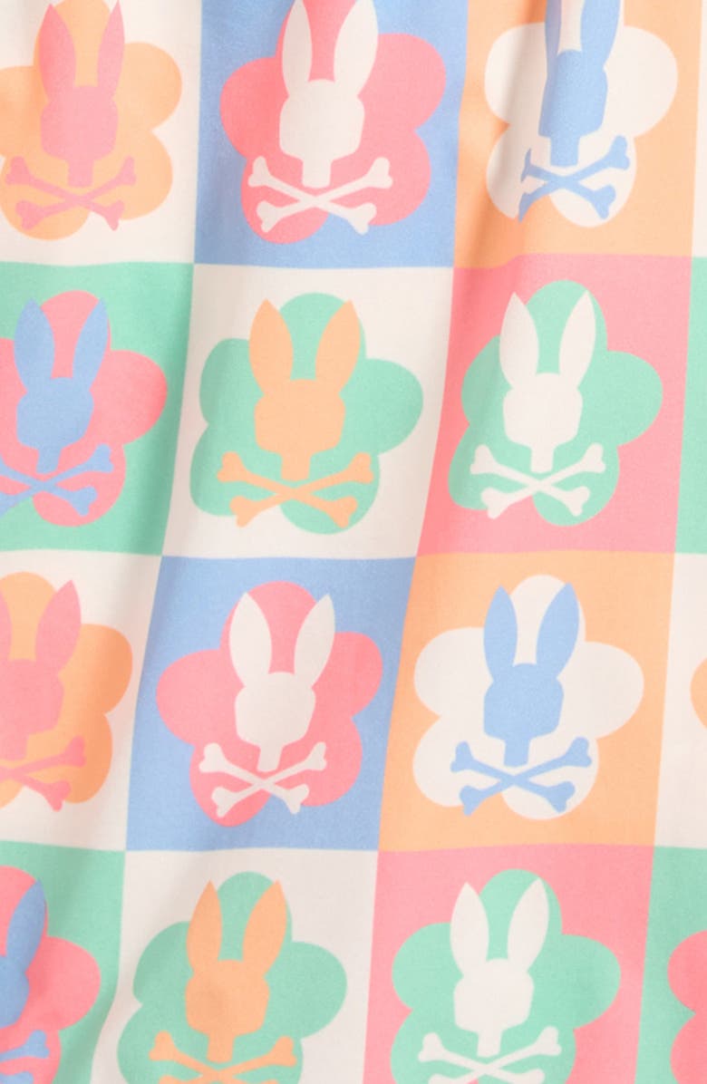 Psycho Bunny Kids' Aiden Bunny Print Swim Trunks, Alternate, color, Pristine