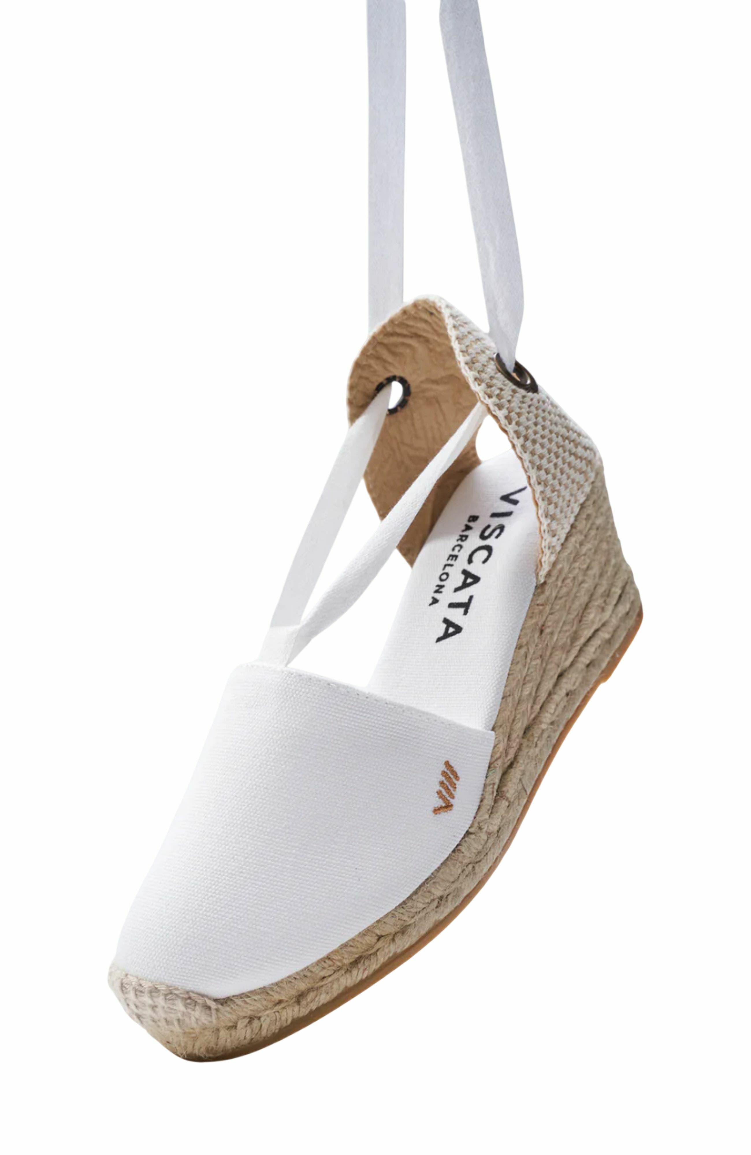 Escala Canvas Espadrille Wedges, Alternate, color, White