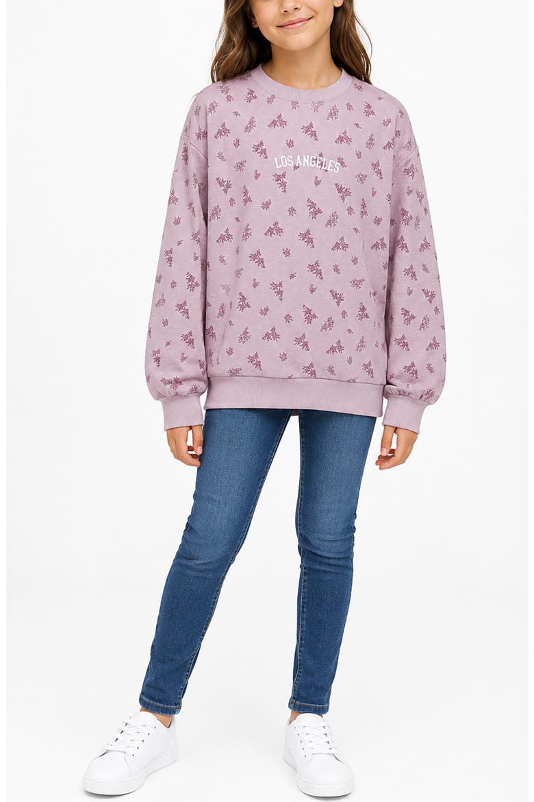 Kids' Los Angeles Floral Graphic Sweatshirt, Alternate, color, MAUVE